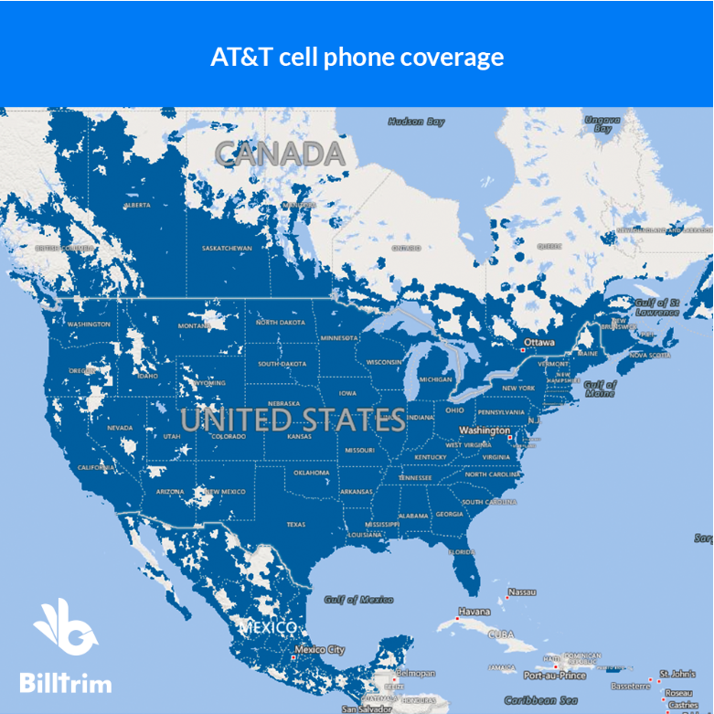 Cell phone coverage in the US by the telecom giant